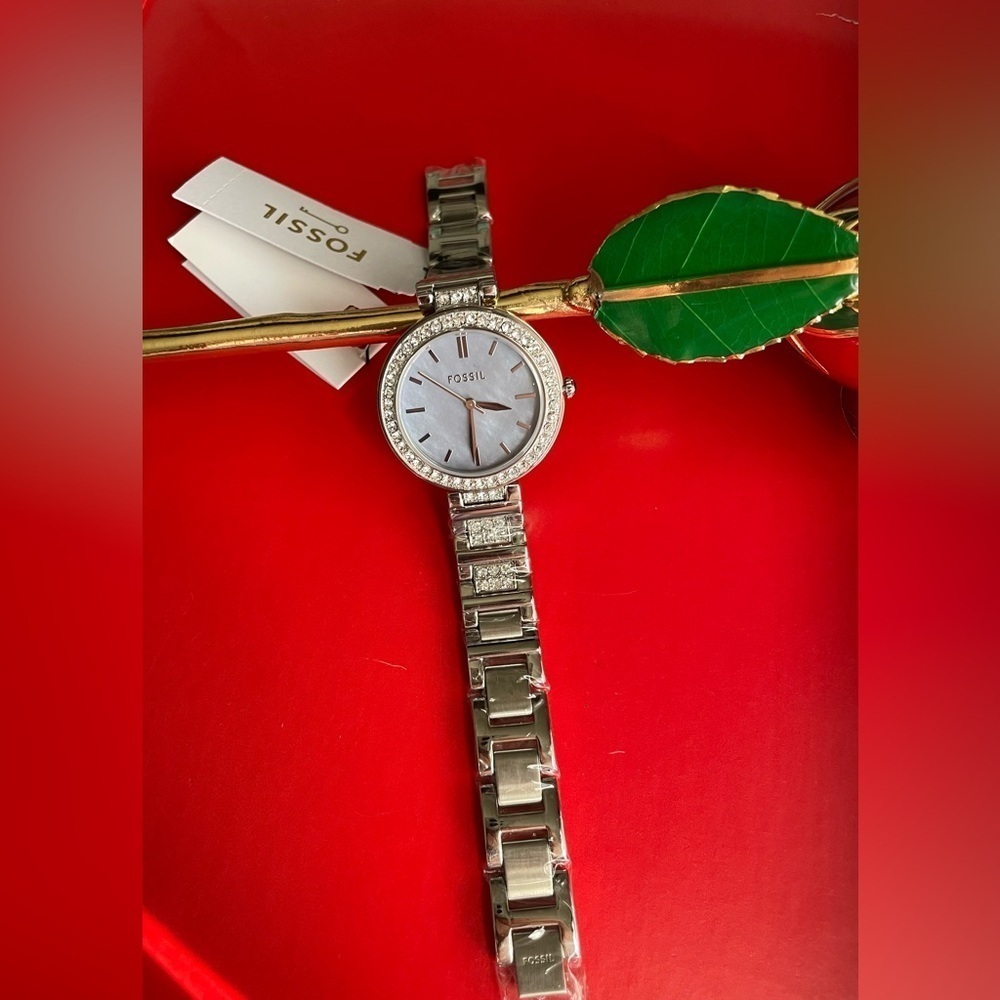 FOSSIL Watch,Fossil Silver Watch with Crystal Accents,Women’s Watch. - Picture 14 of 16